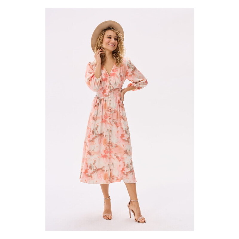 Robe Style Années 50 Bleu Chine - Taille M - Synthétique - Zip Latéral - Occasion