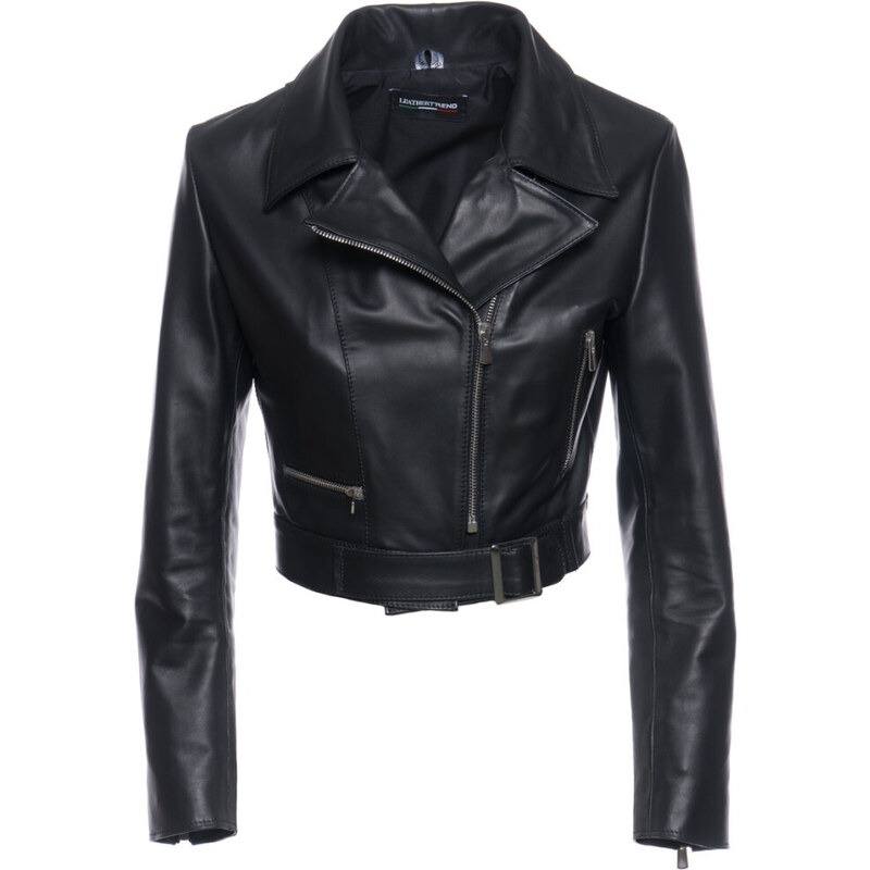 Leather Trend Chiodino - Chiodo Donna Nero in vera pelle