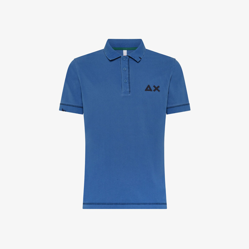 SUN68 POLO SOLID STITCHING CONTRAST EMBROIDERY
