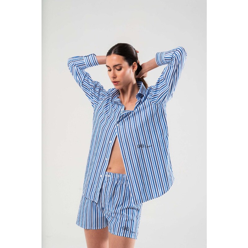 Caramì Lingerie & Activewear Made in Italy Camicia Tricolore Blu