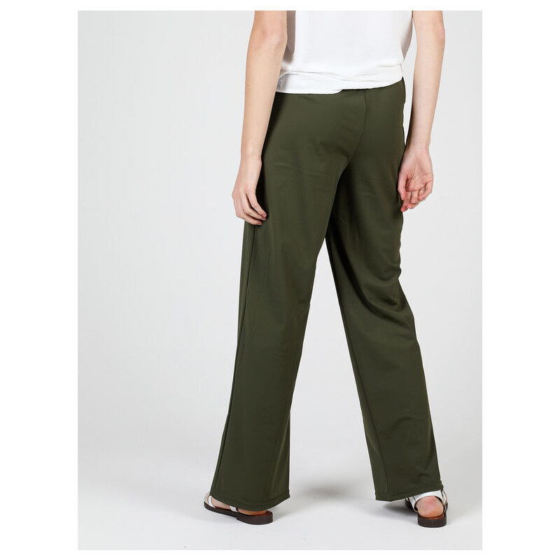 Gladys Pantaloni Donna In Tessuto Tecnico a Gamba Larga Casual Verde Taglia L