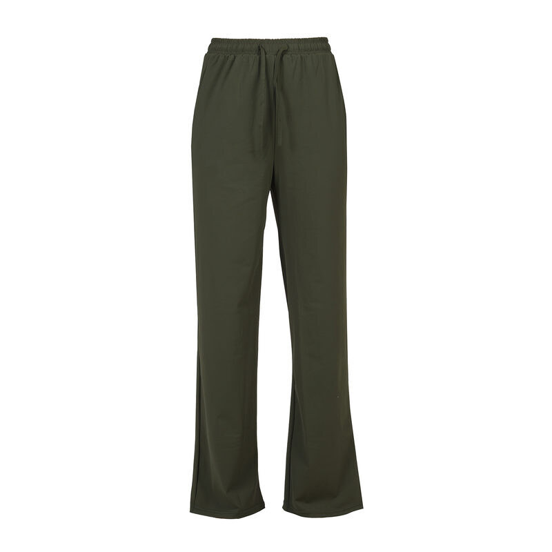 Gladys Pantaloni Donna In Tessuto Tecnico a Gamba Larga Casual Verde Taglia L