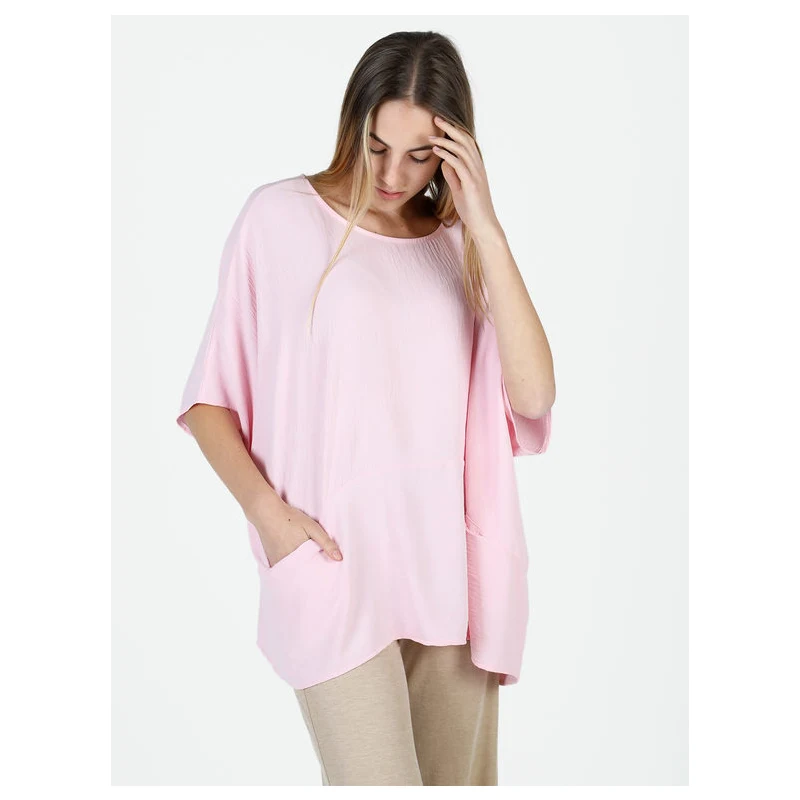 Blusa maniche corte con stampa a fiori
