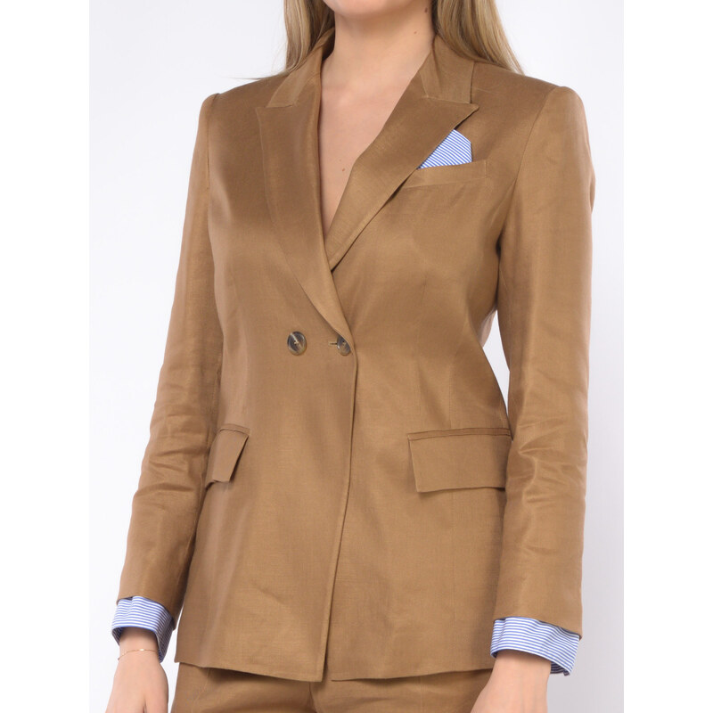 Blazer da donna in tweed Business Casual - giacche doppiopetto a maniche lunghe Abiti da lavoro aperti sul davanti (Azzurro,S