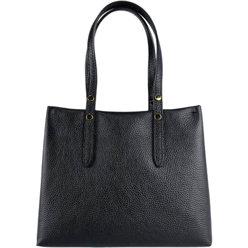 Campomaggi | Borsa a tracolla pelle nera borchie oro – lemlò
