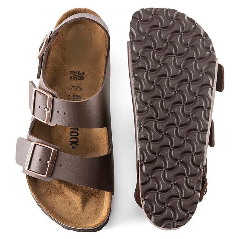 Birkenstock sandali Milano uomo colore marrone 34701
