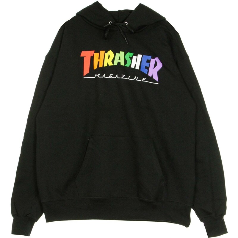 thrasher Felpa Cappuccio Uomo Rainbow Mag Hoodie Black
