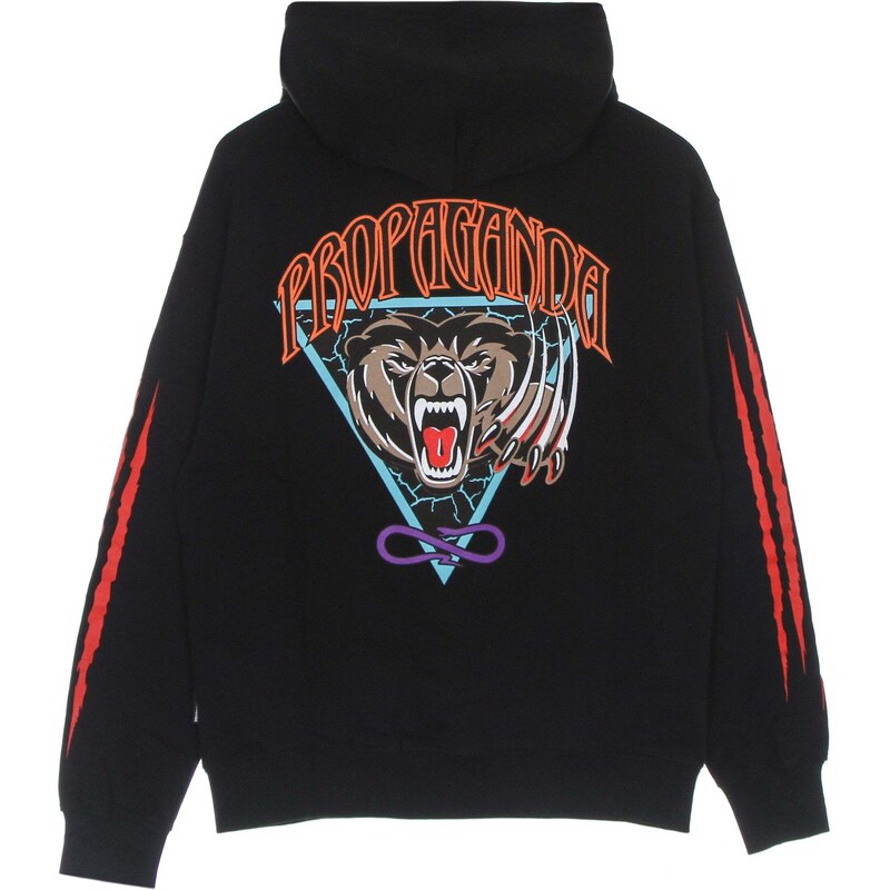 Propaganda Felpa Leggera Cappuccio Uomo Grizzly Hoodie Black Stileo It