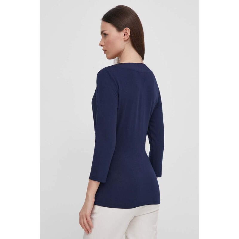 Lauren Ralph Lauren camicia a maniche lunghe colore blu navy 200824366