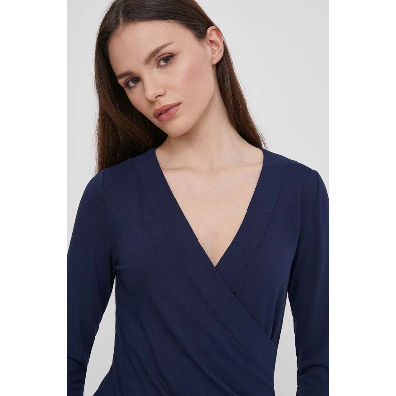 Lauren Ralph Lauren camicia a maniche lunghe colore blu navy 200824366