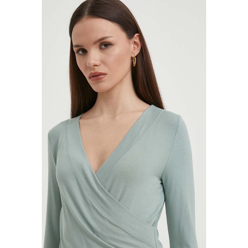 Lauren Ralph Lauren camicia a maniche lunghe colore verde 200824366