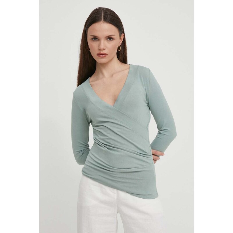 Lauren Ralph Lauren camicia a maniche lunghe colore verde 200824366