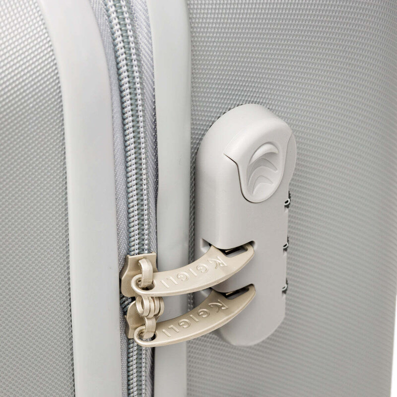 Valigia Rigida Con Rotelle 360° Hampton&Stewart - Bagaglio A Mano Argento Diamantato, Leggera E Sicura