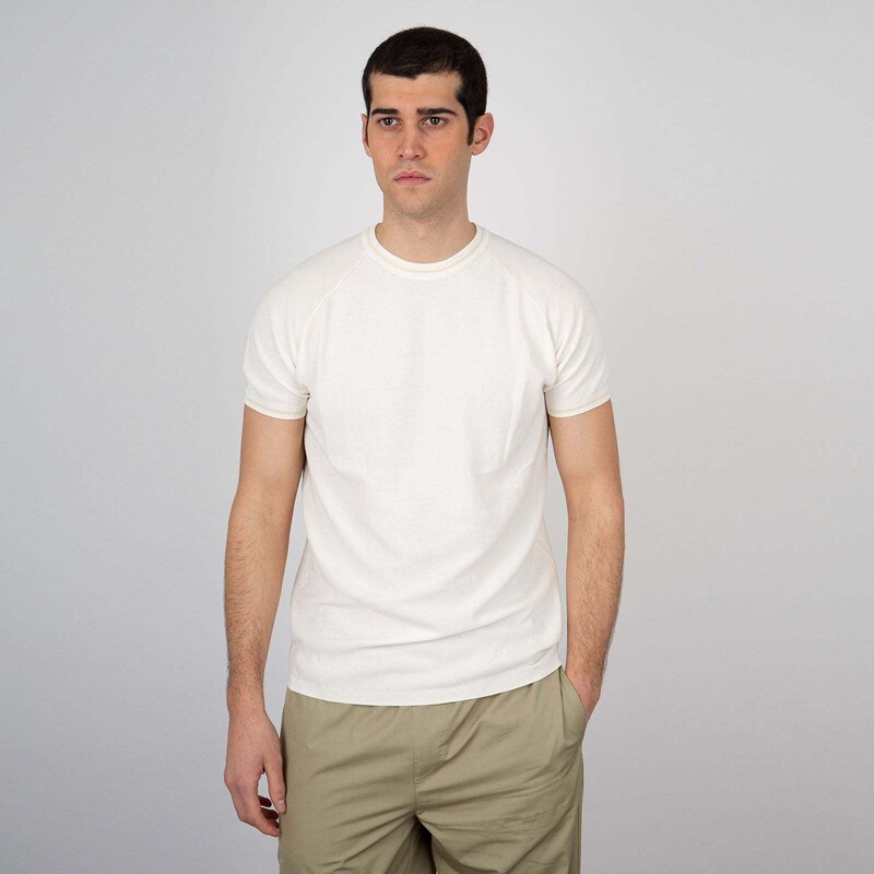 UOMO STONE ISALND T-SHIRT IN COTONE BIANCO