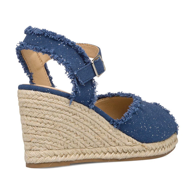 Sandali Espadrillas Sandali Con Zeppa Azzurri Sandali Da Donna Con