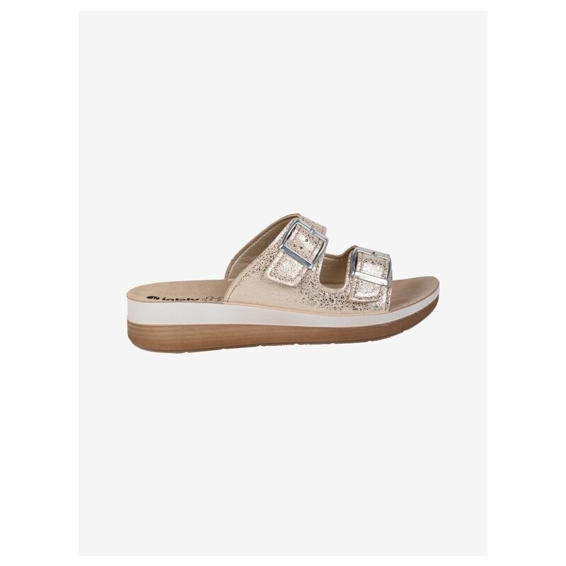 Inblu Ciabatte Donna Doppia Fascia Con Fibbie Oro Taglia 35