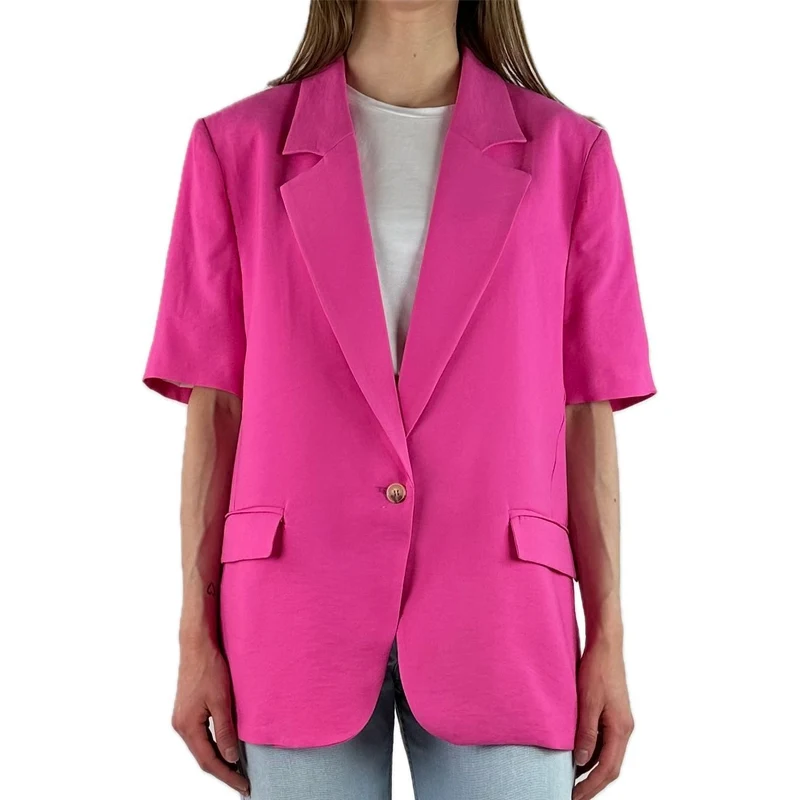 Vicolo Giacca Blazer Manica Corta Fucsia Woman PE24 promo