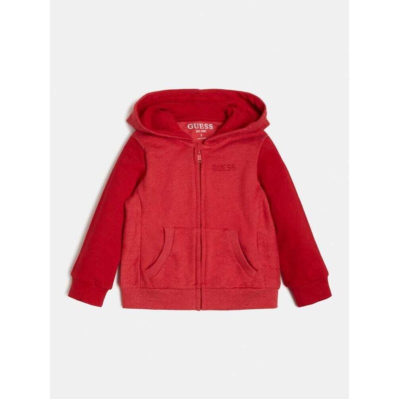 GUESS HOODED LS ACTIVE TOP FULL ZIP