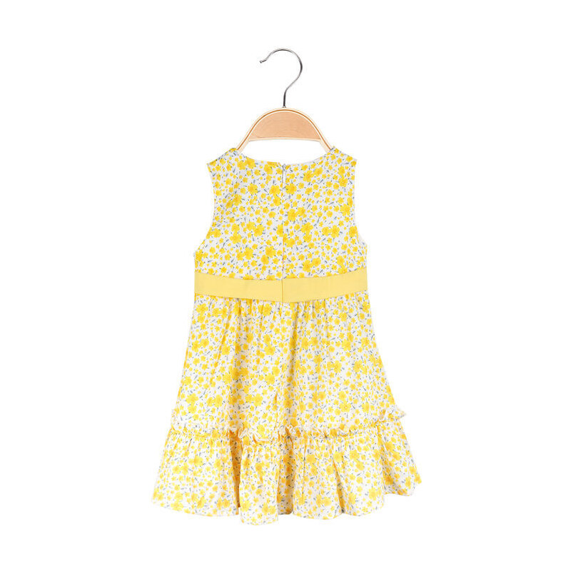 Sweet Junior Abito Floreale Da Neonata Senza Maniche Abbigliamento Giallo Taglia 12m