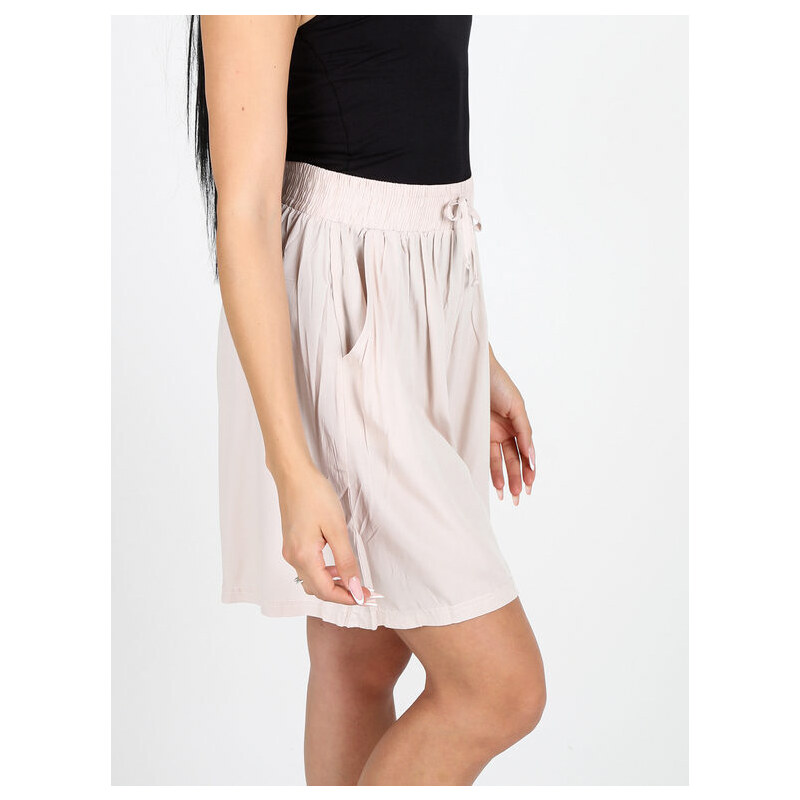 Solada Shorts Donna In Cotone a Gamba Larga Beige Taglia M/l