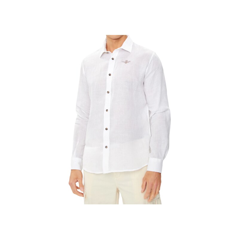 ROCK-IT Apparel Camicia Uomo Military – Maniche Lunghe, 100% Cotone, Taglie S-5XL, Look Vintage Con Patta Sulla Spalla - 5