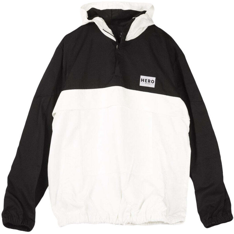 heros-heroine Giacca A Vento Infilabile Uomo Windbreaker Keyline Black/white