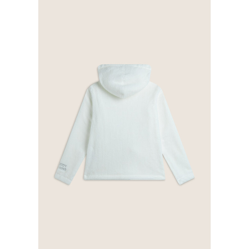 Freddy Felpa donna con cappuccio e zip in tessuto teddy