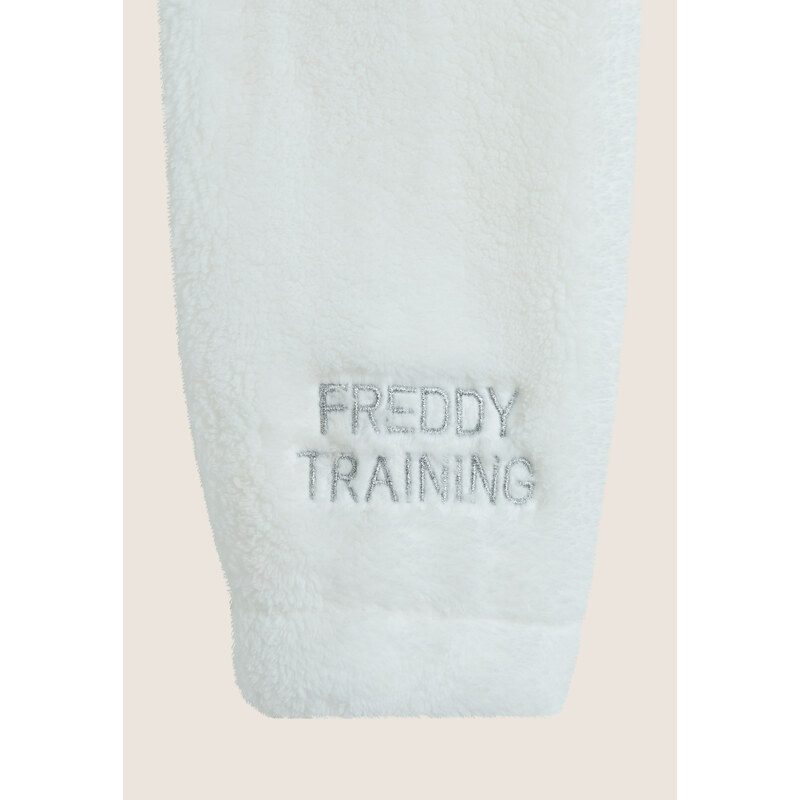 Freddy Felpa donna con cappuccio e zip in tessuto teddy