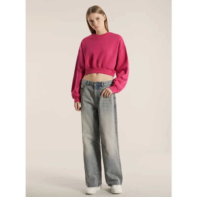 Alcott Felpa girocollo in cotone crop