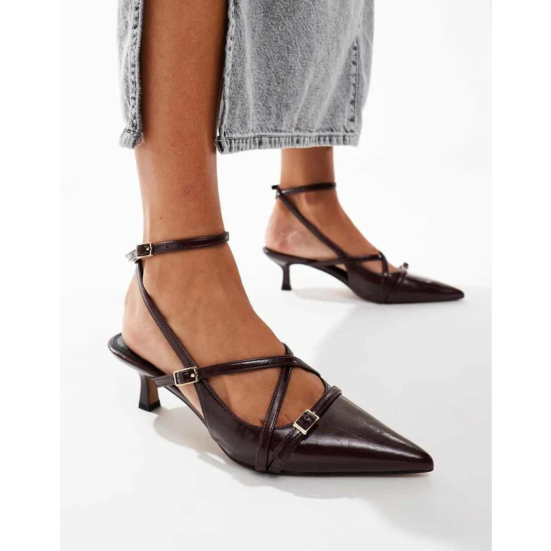 ASOS DESIGN Scottie Scarpe con tacco medio bordeaux con