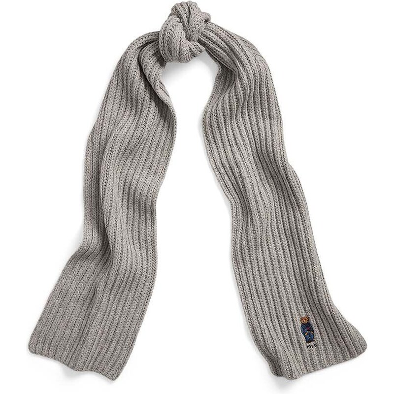 Polo Ralph Lauren sciarpa in lana colore grigio 455931877