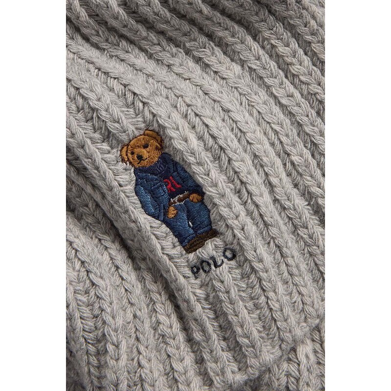 Polo Ralph Lauren sciarpa in lana colore grigio 455931877