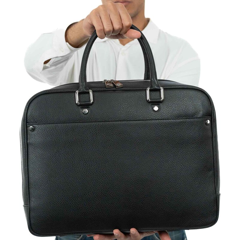 Borsa Messenger NATIVE ESSENCE In Vera Pelle Di Vitello, Unisex, Per Laptop 13 Pollici, Finitura Opaca, Artigianale