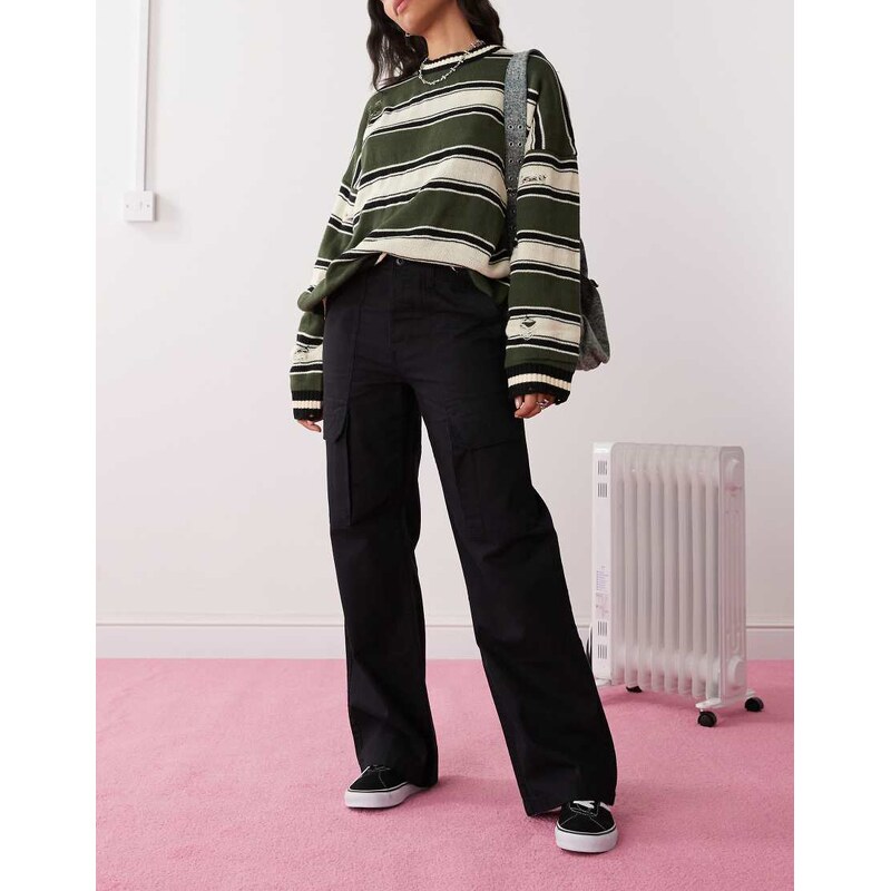 Vans Arroyo Pantaloni cargo a fondo ampio neri-Nero