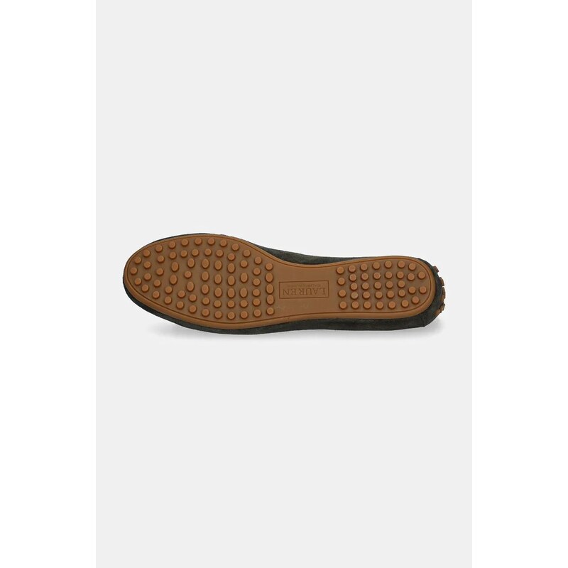 Lauren Ralph Lauren ballerine in pelle scamosciata Jayna Driver colore verde 802951376003
