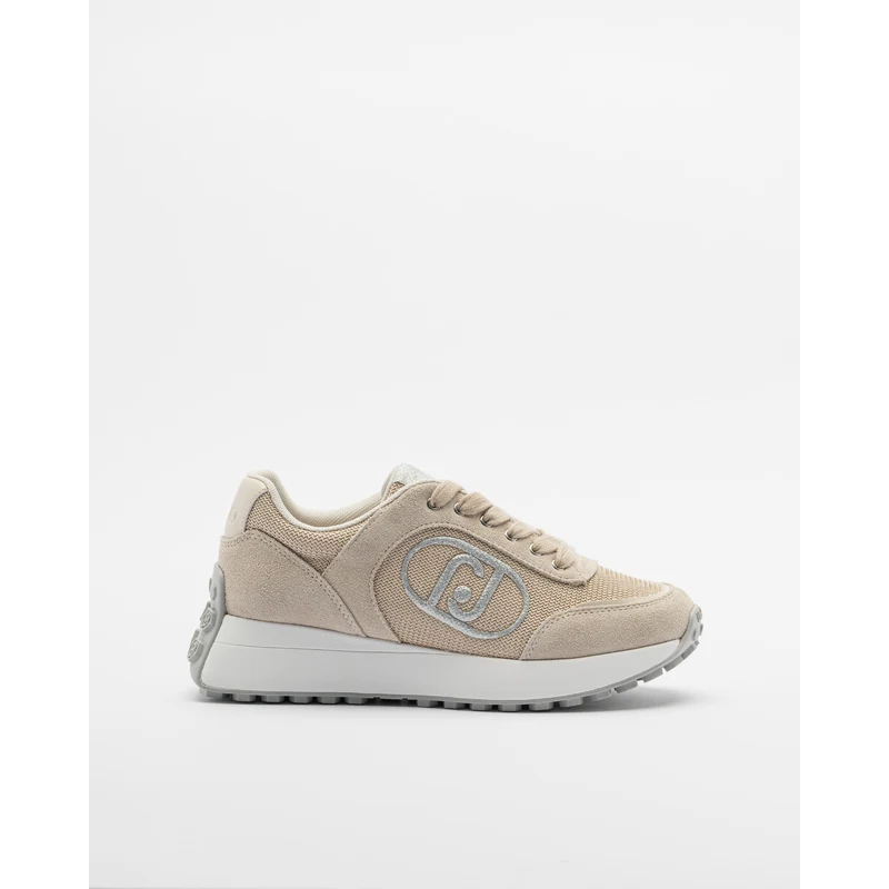 Scarpe Donna LIU JO Sneakers Platform Super Maxi Wonder In Pelle Suede E Mesh Colore Bianco