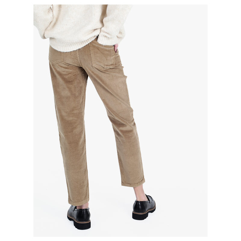 Vale Denim Pantaloni Donna In Velluto a Coste Casual Beige Taglia L