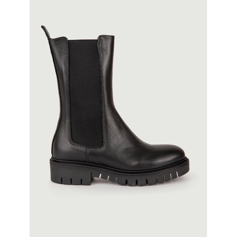 Grunland Stivaletti Chelsea In Pelle Per Bambina – Modello Beatles, Colore Nero, Tomaia In Pelle, Suola Gomma, Taglia 32 - 2