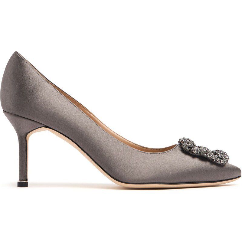 MANOLO BLAHNIK Décolleté Hangisi In Raso 70mm - Stileo.it