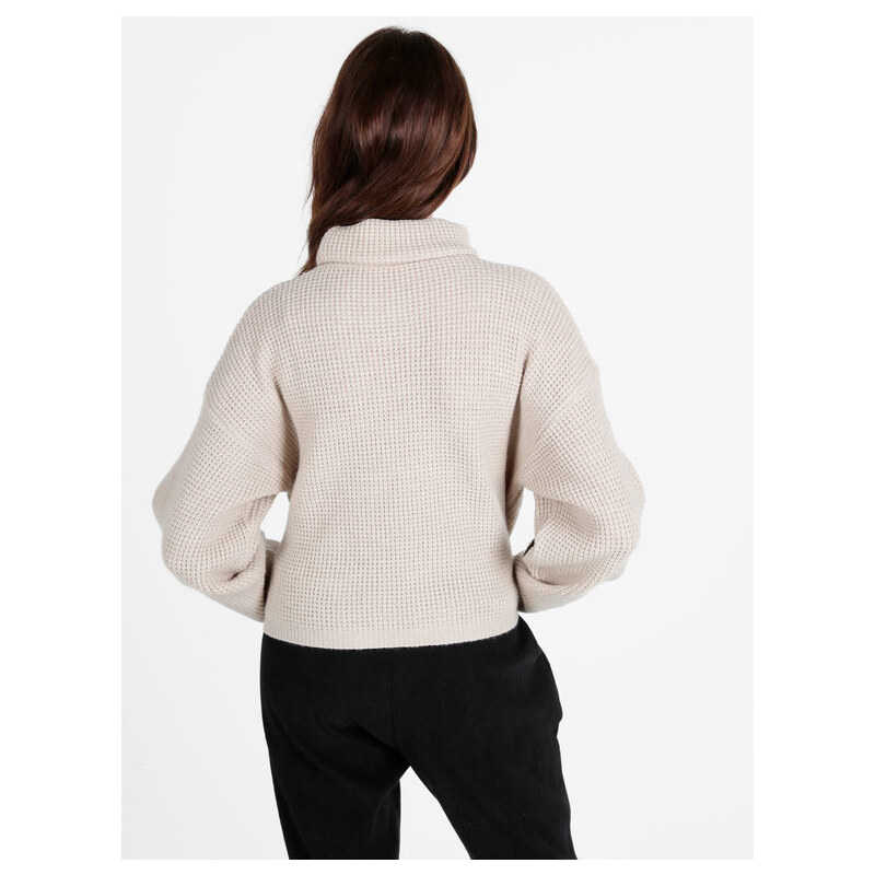 Solada Maglione Dolcevita Da Donna Con Scritta Beige Taglia Unica