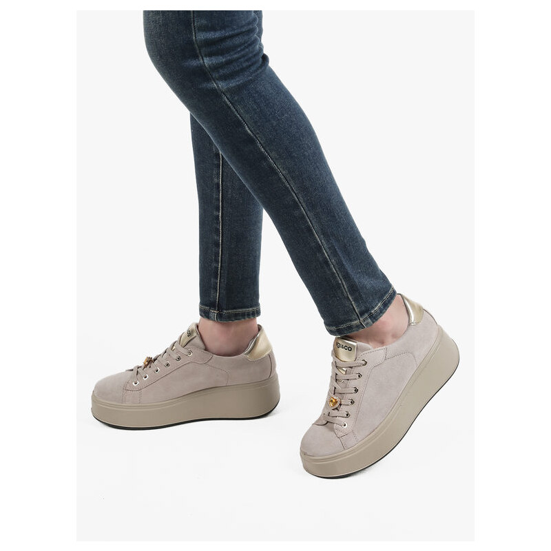 Igi&Co Sneakers Donna Gioiello In Pelle Scamosciata Con Platform Basse  Beige Taglia 40