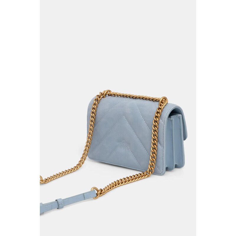 Pinko borsa a mano in pelle colore blu 100074 A1UR