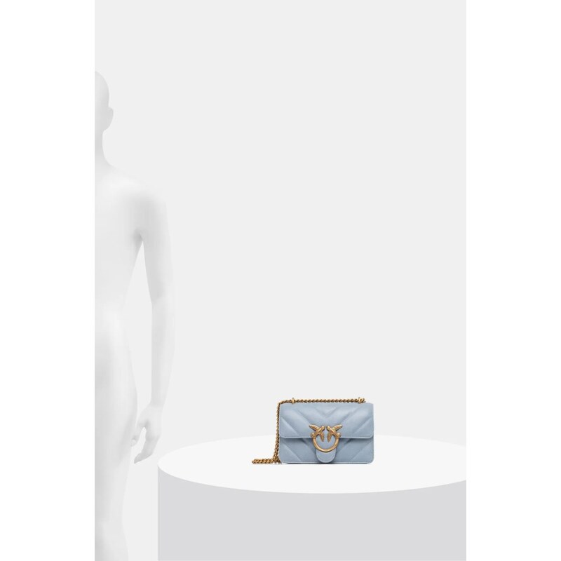 Pinko borsa a mano in pelle colore blu 100074 A1UR