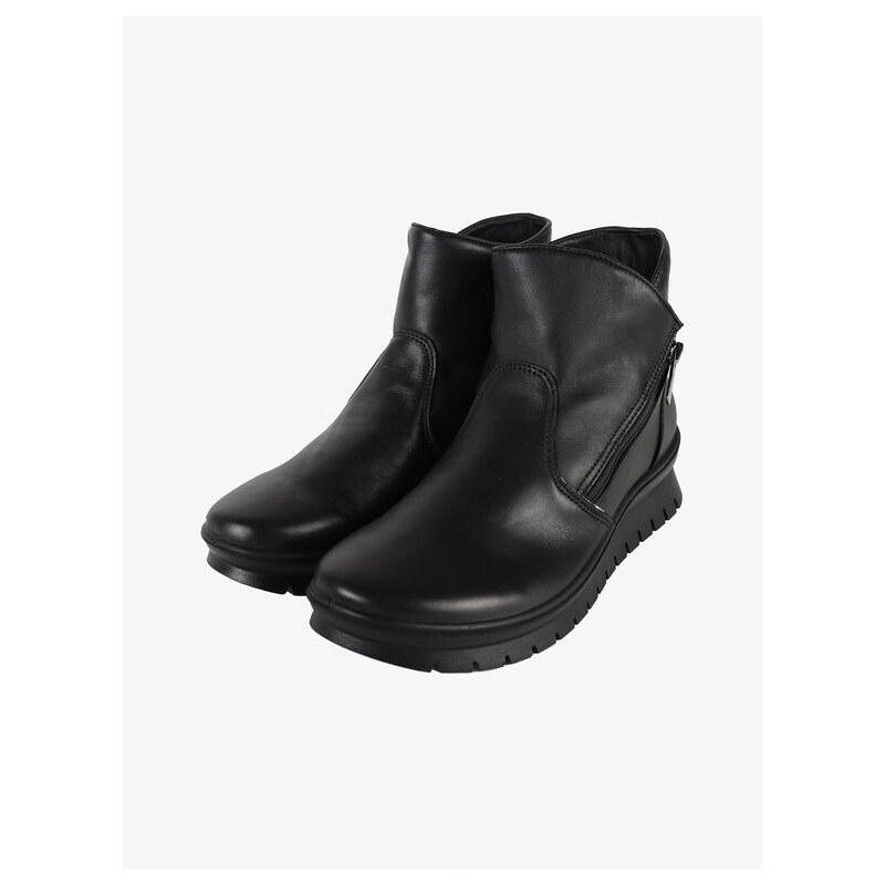 Igi&Co Stivaletti Donna In Pelle Con Zeppa Tronchetti Nero Taglia 35