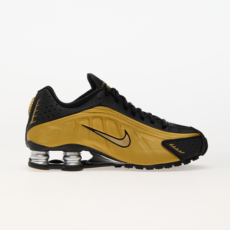 Nike W Shox R4 Black/ Metallic Gold-Metallic Silver