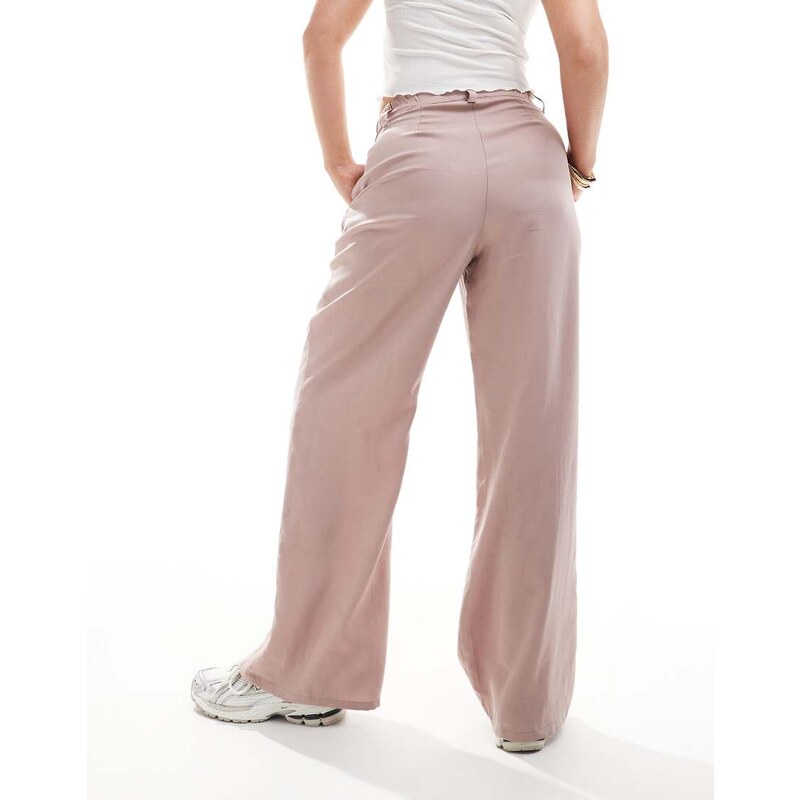ASOS DESIGN Hourglass - Pantaloni dritti comodi color visone slavato-Rosa