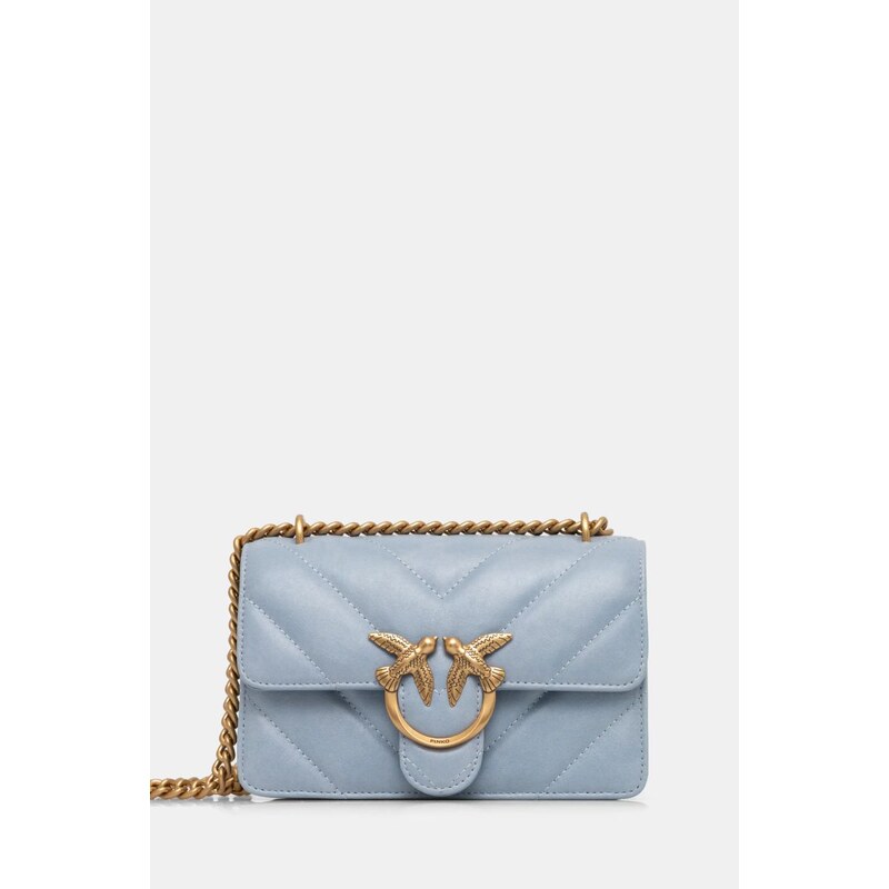 Pinko borsa a mano in pelle colore blu 100074 A1UR