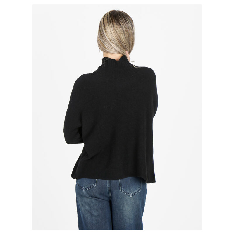 Solada Maglione Donna Oversize a Collo Alto Nero Taglia Unica