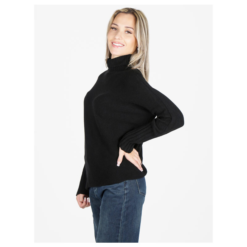 Solada Maglione Donna Oversize a Collo Alto Nero Taglia Unica
