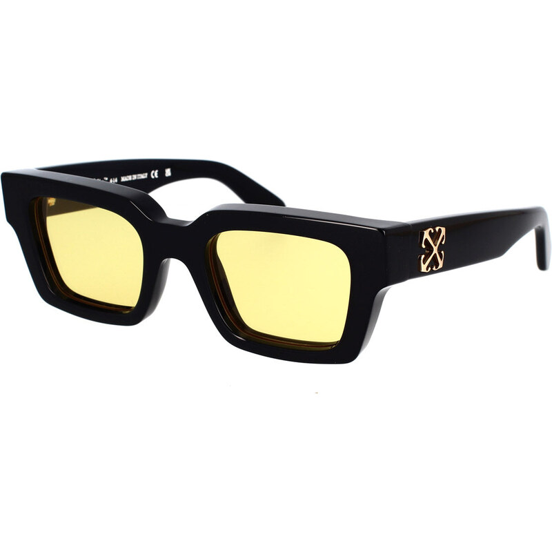 Off-White Unisex OERI126 Virgil 1018 black Occhiali da sole Acetato Nero Giallo Squadrata Normale